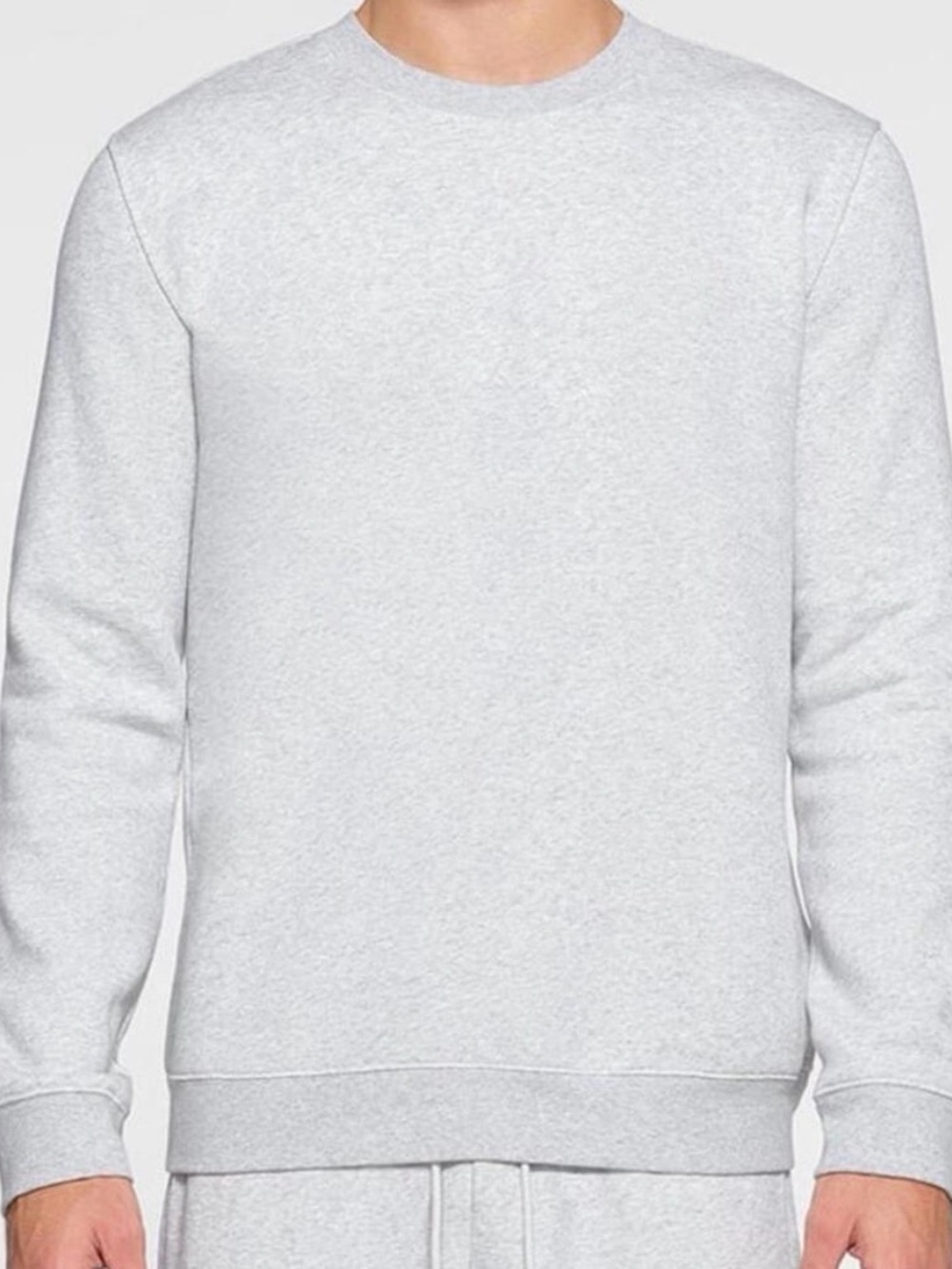 SKIMS Cotton Blend Crewneck Sweatshirt in Light Heather Grey Size Large